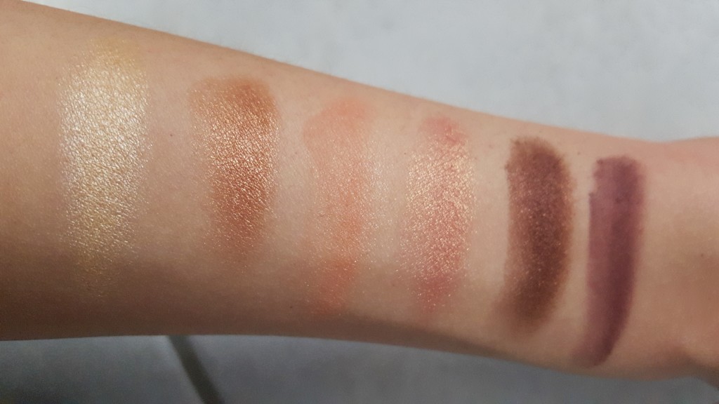 too faced sweet peach palette swatches
